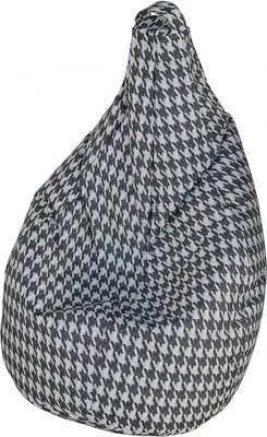 Produktbild von Sitzsack mit Pied de poule Muster, schwarz-weiß, Maße 80 x 120 x 80 cm