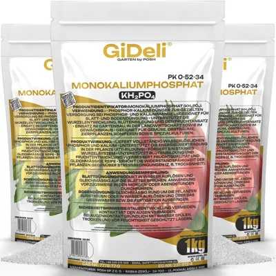 Produktbild von Monokaliumphosphat 3kg MKP Phosphor Kalium P-K Dünger Blühbooster Blüte GiDeli