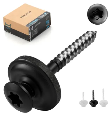 Obrázek produktu pro 100 šroubů do plechu WALCUR 4,5 x 35 mm z nerezové oceli antracit A2 - s těsnicí podložkou a TX pohonem - odolné proti korozi a povětrnostním vlivům - pro střechy a fasády