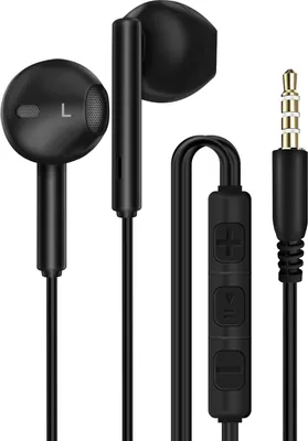 Immagine prodotto di LinQ, cuffie in-ear da 3,5 mm da 1,2 m per musica e vivavoce, nero