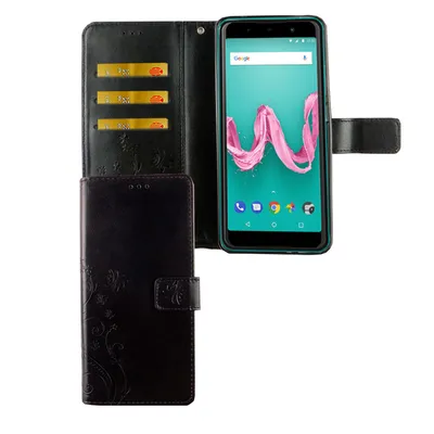Produktbild von Wiko Lenny 5 Handy Hülle Schutz-Tasche Cover Flip-Case Kartenfach Schwarz