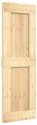 Image de Porte coulissante vidaXL NARVIK, finition naturelle et noire, 70 x 210 cm (213,5 cm)