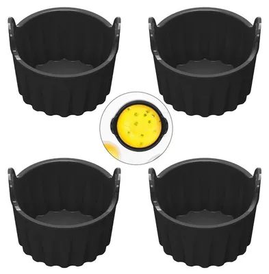 Produktbild von 4er-Set Silikon Eierpochierer, ideal für Airfryer, Mikrowelle & Topf, Antihaft Eierbecher für schnelles Frühstück