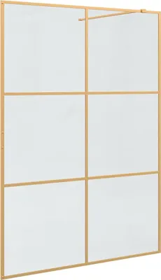Image de vidaXL Paroi de douche Walk-in Or 140 x 195 cm Verre trempé
