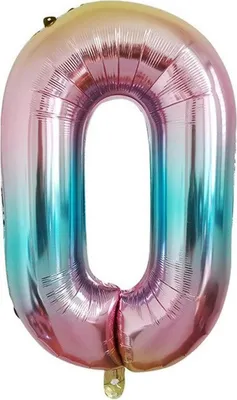 Obrázok produktu pre Fóliový balón číslo 0, cca 80 cm, dúhovej farby