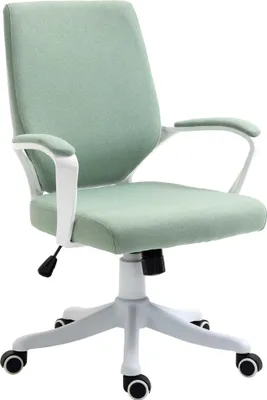 Obrázok produktu pre Vinsetto – kancelárska stolička, otočná stolička, výškovo nastaviteľná, ergonomická, polyesterová, zelená + biela