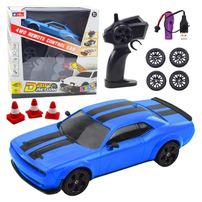 Zdjęcie produktu dla Auto sportowe RC z wymiennymi kołami niebieskie