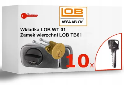 Obrázek produktu pro Zámek LOB TB61 grafitový povrchový s mosaznou vložkou a 10 klíči