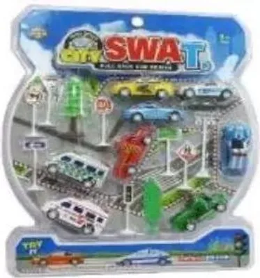 Immagine prodotto di Set di auto + cartelli 8 pezzi