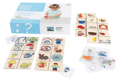Produktbild von Toys for Life Montessori Spiel - Komplettiere die Bilder Legespiel Holz