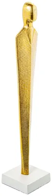 Männerfigur aus goldfarbenem Aluminium, 10x10x53 cm