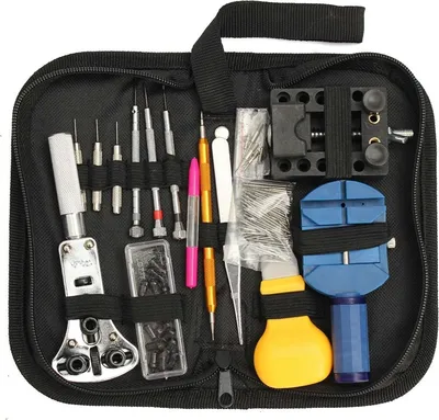Produktbild von 144 Pcs Uhrmacher-Werkzeug-Set Uhrmacher-Werkzeug-Set Uhrenöffner-Werkzeug mit Tasche