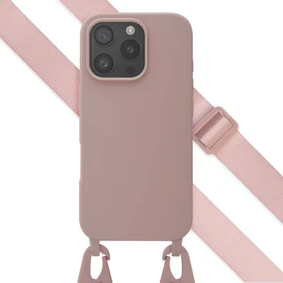 Produktbild von Selencia SilikonHülle mit abnehmbarem Band iPhone 16 Pro - Sand Pink