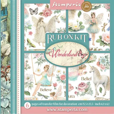 Produktbild von Stamperia Rub On Set Wonderland 15.5 x 15.5 cm