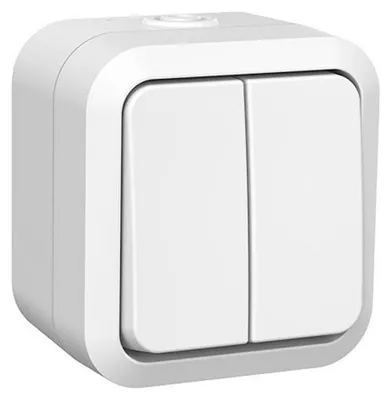 Image de Double va-et-vient étanche blanc -2 circuits 250 V