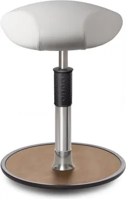 Produktbild von Sitz- Stehhocker Free Regular Triangel Boxmark Leder Weiß Chrom /Natur.
