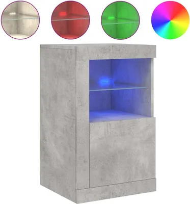 Produktbild von vidaXL Beistellschrank mit LED-Leuchten Betongrau Holzwerkstoff