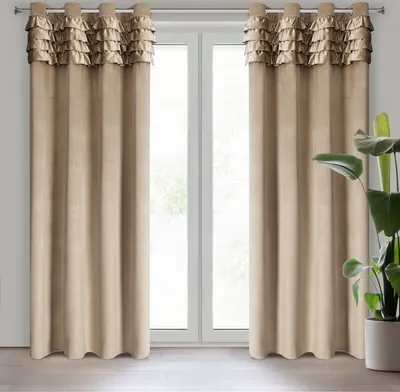 Obrázek produktu pro Záclona ERIN tmavě béžová 140x250 cm závěs s očky