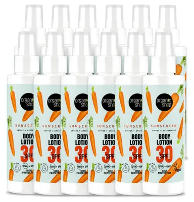 Productafbeelding van 12 x Biologische zonnebrandcrème SPF 30 met antioxidanten, 150 ml - Voordeelverpakking - 12 stuks