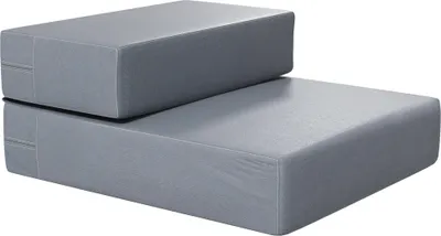 Zdjęcie produktu dla Schody dla zwierząt Mata dla zwierząt 2 stopnie Składane schody dla psów Mata na schody dla kotów i psów szara dł. 45 x szer. 39 x wys. 20 cm