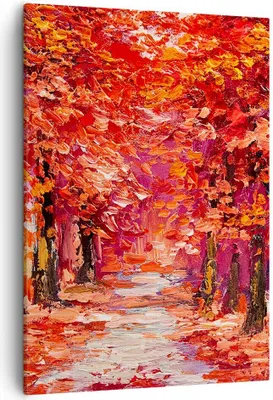 Produktbild von Bild auf Leinwand - Leinwandbild - Einteilig - Herbst Park Allee - 50x70cm - Wand Bild - Wanddeko - Wandbilder - Leinwanddruck - Kunstdruck - Wanddekoration - Leinwand bilder - Wandbild - PA50x70-4292