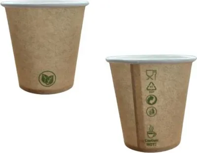Produktbild von Kraftpapierbecher, Wasserdispersion, 100 ml, 50 Stück.