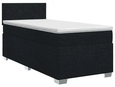 Productafbeelding van vidaXL Boxspringbed met matras, zwart, 90 x 200 cm, gestoffeerd