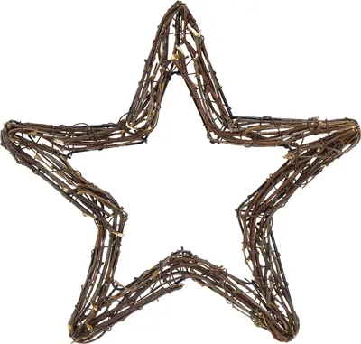 Produktbild von Natur Weidensterne zum Aufhängen, Türkranz, Fenster- & Wanddeko Weihnachten, 4er-Set 28cm, 4 Stück