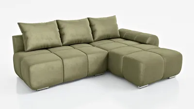 Zdjęcie produktu dla DMSM Oliwkowy narożnik rozkładany z funkcją spania Bestii Prawy 270 cm Rogówka do salonu