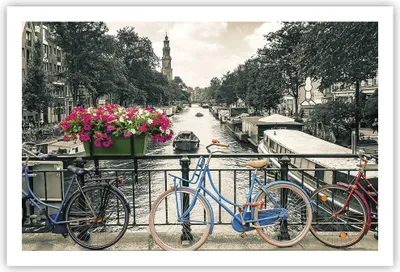 Produktbild von Poster - Poster ohne Rahmen - Amsterdam Fahrräder Brücke - 91,5x61 cm - Wand Bild - Wanddeko - Wandbilder - Kunstposter - Wandposter - Bilder - Kunstdruck - Wanddekoration - Wandbild - P2XAA91x61-4503