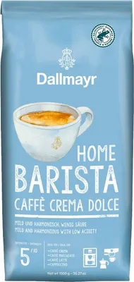 Produktbild von Dallmayr Home Barista Caffè Crema Dolce, 1 kg, Cafe crema, Kaffee Latte, Cappuccino, Latte Macchiato, Leichte Röstung, Alois Dallmayr Kaffee OHG , Dienerstr. 14 -15, 80331, Munich, Germany, 1 Stück(e), Rainforest Alliance
