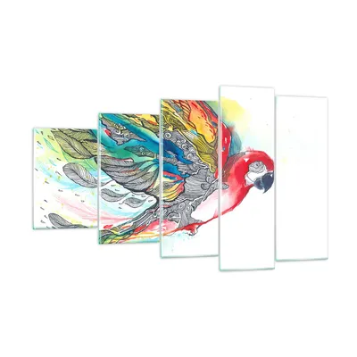 Produktbild von Bilder auf glas - Parrot Flügel Federn Natur - 100x60cm - Glasbilder - Wandbilder - Kunstdruck - zum Aufhängen bereit - Wanddekoration aus Glas - Glas Bilder - Wandbild auf Glas - GEG100x60-3008