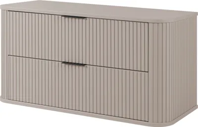 Produktbild von Badezimmerschrank, Kaschmir, Schwarze Griffe, 41,5 x 100,4 x 51,7 cm
