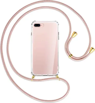 Produktbild von Handykette Backcover-Schutzhülle mit Band (Metall goldfarben) für Apple iPhone 7 Plus / 8 Plus - roségold