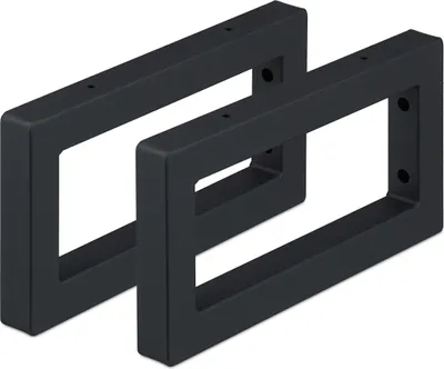 Image de Console murale Relaxdays, lot de 2, 30 cm, acier, support d'étagère pour lavabo et étagère murale, console rectangulaire, noir