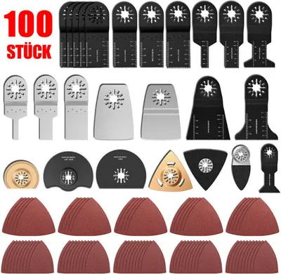 Produktbild von 100xOszillierendes Sägeblätter Kit Multifunktionswerkzeug Zubehör Set Multi Tool