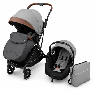 Imagen del producto de Cochecito para bebé, multifuncional, diseño plegable, modelo 809-2IN1, color gris