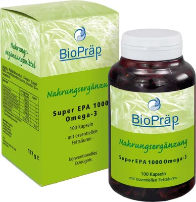 Zdjęcie produktu dla BioPräp Super EPA 1000 - Omega-3 Capsules (100 kapsułek) produkt konwencjonalny