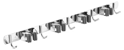 Immagine prodotto di Organizzatore a parete per attrezzi da giardino - Portautensili MC-184 - Acciaio inossidabile SUS304 - 4 portautensili - 5 ganci - Carico massimo 20 kg - Larghezza 49 cm - Grigio