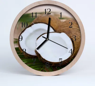 Produktbild von Holzuhr 20fi cm wanduhr - Kokosnüsse