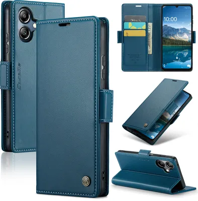 Produktbild von Lederhülle für Samsung Galaxy A06 Brieftasche Kartenfach Schutzhülle mit Standfunktion Blau