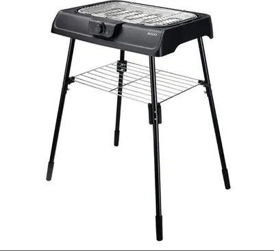 Zdjęcie produktu dla Regulowany grill - z rusztem grzewczym i chromowanym rusztem - czarny Staylux 2200w