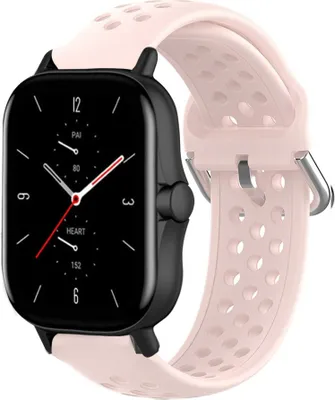 Produktbild von Strap-it Amazfit GTS 2 Silikonarmband mit Löchern (Rosa)