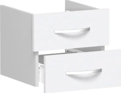 Produktbild von Geramöbel Schubkasteneinsatz für Korpusbreite 400 mm, für 2., 3. oder 4. OH, nicht abschließbar, 1 Ordnerhöhe, Weiß, S-341700-W