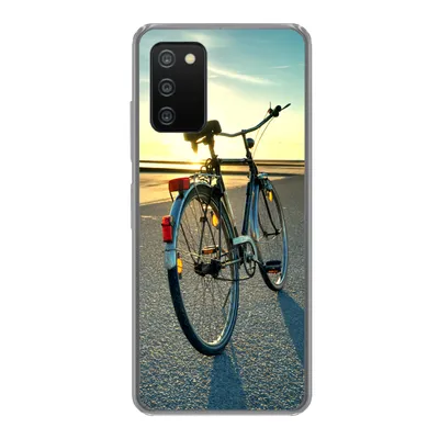 Produktbild von MuchoWow® Handyhülle Schutzhülle Hülle für Samsung Galaxy A03s Nordsee - Fahrrad - Sonnenuntergang Silikon Softcase Handy Hülle - Schutz