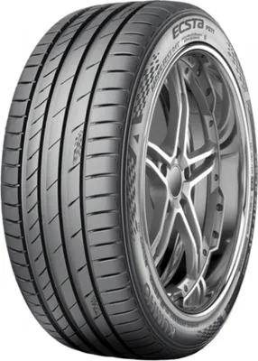 A single tire mounted on a silver alloy wheel, presented against a white background.