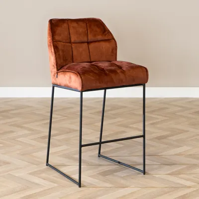 Produktbild von Bronx71 Barhocker Janna Samt kupfer 82 cm
