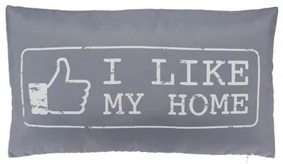 Produktbild von Kissenhülle I Like My Home Kissenbezug grau 30x50 Dekokissen mit Reißverschluss