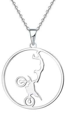 Productafbeelding van Halsketting voor dames, gemaakt van 925 zilver, met een motorfietsdesign