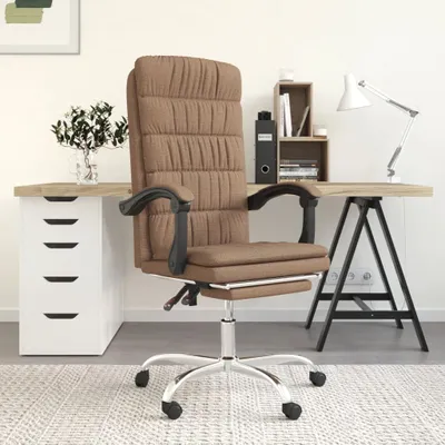 Produktbild von The Living Store Bürostuhl mit Liegefunktion Braun Stoff